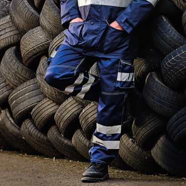 Hi-Vis Polycotton Cargo Trousers With Knee Pad Pockets (HV018T/3M)